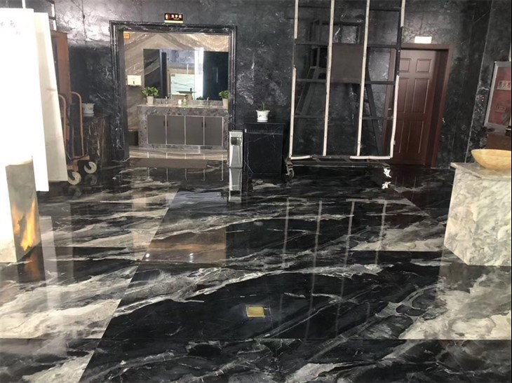 Bathroom Black Marble Floor