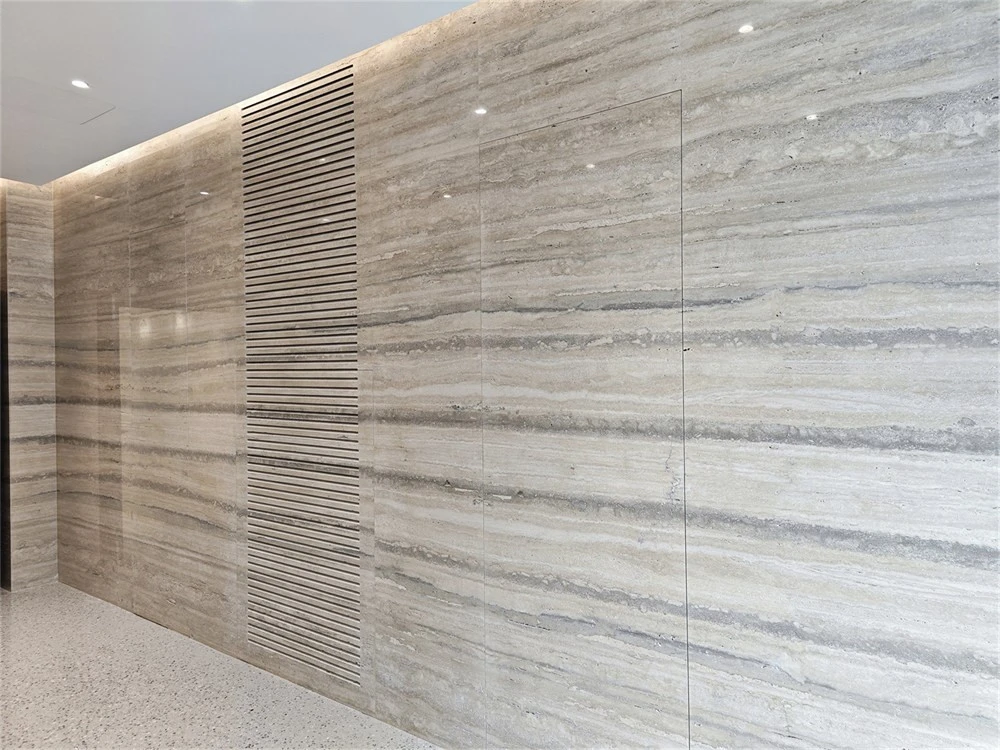Silver grey travertine stone Silver grey travertine stone
